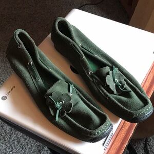 Green Suede Women’s Loafers